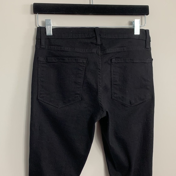 FRAME Le Skinny de Jeanne Crop Ripped Noir Size 27 - Picture 9 of 13
